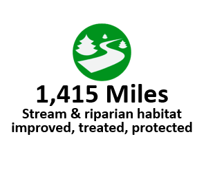 Stream and riparian  habitat improved, treated, or protected